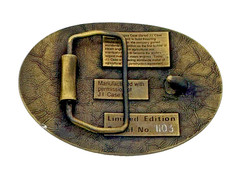 JI Case Threshing Machine Co Pewter Belt Buckle Racine WI Ltd Edition Vintage