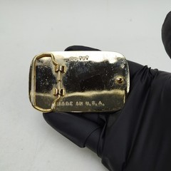 Vintage Georgia Tech Yellow Jackets Belt Buckle BUZZ Black Enamel Made In USA