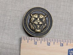 vintage 1970s belt buckle TIGER jaguar SOLID BRASS automobile CAT western cowboy