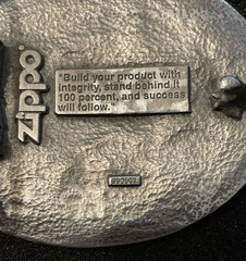 ZIPPO Pewter Belt Buckle and ZIPPO Click Lapel / Hat Pin