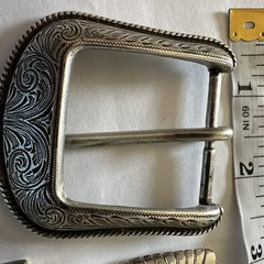 Lot of 7 Gold Tone and Silver Metal Belt Buckle Square /Western, Metal Pieces