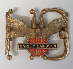 🔶️1992 SOLID BRASS &lsquo;HD&rsquo; HARLEY-DAVIDSON MENS WOMENS LEGENDARY EAGLE BELT BUCKLE