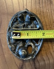 C & J VTG 90s Flying Eagle Belt Buckle Enamel Glaze USA Made Pewter Look NICE!