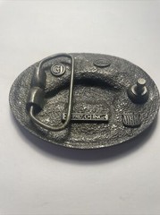 1987 BELT BUCKLE VINTAGE PIG IN PIGPEN C&J INC. MADE IN USA Farmers Farming Hog