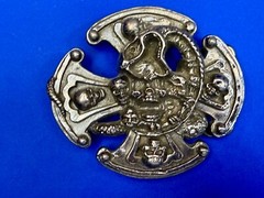 Many Skulls Maltese Iron Cross Artisan Cast? Awesome RARE Unknown! Belt Buckle