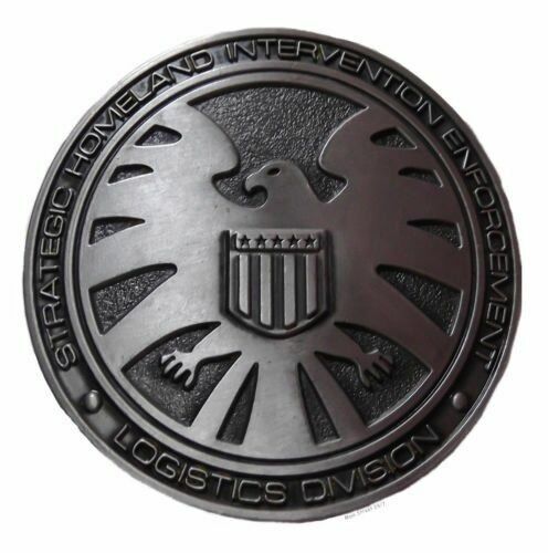 Agents of Shield Eagle Logo Pewter Finish Enamel Metal Belt Buckle