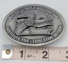 Vtg Belt Buckle Gun NRA ILA 20th Anniversary 3d Lion Shape Chape & Prong NEW