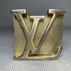 Louis Vuitton LV Iconic Gold Tone Belt Buckle ONLY Unisex #M0568U Vintage