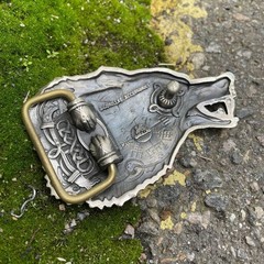 Mens Belt Buckle « FENRIR » Solid Handmade Brass Buckle Vintage Viking Brass Bucki
