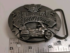 Honda Gold Wing Motorcycle Pewter Belt Buckle Vintage Siskiyou Buckle Co. USA