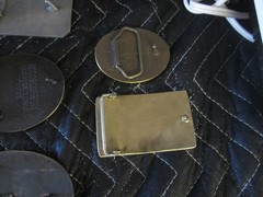 LOT OF 14 belt buckles Chrome BRASS metal Some New Some Old one is not a buckle