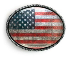 American Flag Metal Industrial USA Grunge Handmade Artisan Belt Buckle