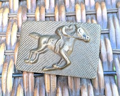 Vintage Belt Buckle Bronze Galloping Race Horse – 1960s