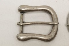 Lot of 9 Assorted Belt Buckles 1.5” Silvertone Studs Chrome Brass Leather Craft