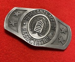 Pacific Brass And Buckle Sergeants Major Association Pewter Belt Buckle LE # 704
