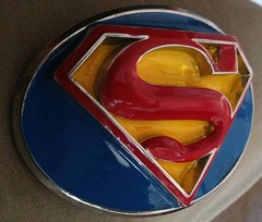 DC Comics SUPERMAN 3D Logo Metal/Enamel BELT BUCKLE!! RARE OOP!! GPGA DESIGNS!!!