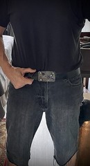 “Galaxy” Industrial Gothic Blue Stone Belt Buckle OOAK Darren McNeese