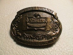 KESSLER AMERICAN PENNSYLVANIA WHISKY DISTILLERY SINCE 1888 MENS BELT BUCKLE