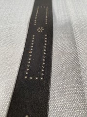 Express Womens Belt M Italian Leather Jeweled Single Tongue Buckle