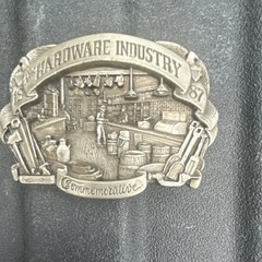 Hardware Industry 1987 Limited Edition Silver-Tone Metal Logo Belt Buckle