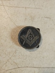 Vintage FREEMASON Metal Round Belt Buckle MASONIC.
