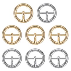8Pcs 0.8&Prime; Single Prong Belt Buckle Metal Roller Buckle Silver/Light Gold