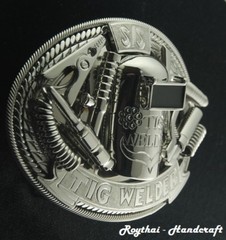(7X10 CM) MADE BY ORDER MEN BELT BUCKLE HANDMADE STAINLESS STEEL TIG WELDER 3