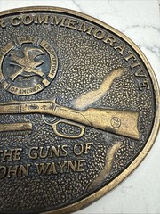 NRA Member Commemorative Brass Belt Buckle, “The Guns Of John Wayne.”