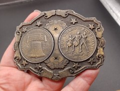 Lewis Spirit Of Freedom 1776-1976 United States 2 Coin Token Brass Belt Buckle