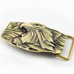 Bald eagle belt buckle, bird of prey solid brass belt buckle for men and women