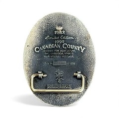 Vintage 1982 Brass Ltd Edition Canadian County (OK) 75th Jubilee Belt Buckle