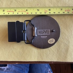 Marvel Heroes Deadpool Graphic Belt Buckle Black Red Clamp Closure Anchor