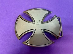 Maltese Celtic Iron Cross Gothic Punk Biker Silver Color Cutout Belt Buckle