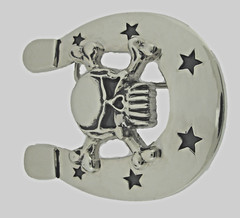 Skull Crossbone Belt Buckles Horseshoes Silver Metal Emblem Vintage Pirate Men