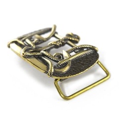 Brass belt buckle Trident Anchor, Ukrainian symbol, Sea anchor belt buckle