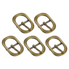 5Pcs 0.75&Prime; Single Prong Belt Buckle Oval Center Bar Buckles for Belt Brass