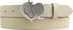 Country Style Horse Head Heart Belt Buckle in Dark Silver, Vintage Interchangeable Buckle