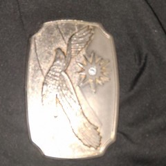 American Eagle Silver Tone Flying Eagle Sun Western Buckle 1.5in MPN 590200