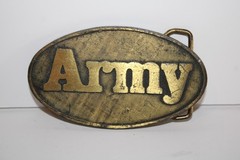 Vintage Army Brass Tone Belt Buckle Outstanding Support Recruiting 3.75”