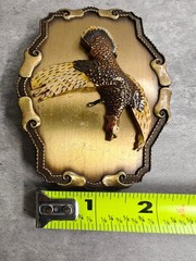 Vintage Raintree Pheasant Two Toned Pheasant Metal Belt Buckle 1979