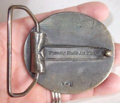 Flying Ducks/Geese Belt Buckle By Wyoming Studio Art Works Pewter Oval Smaller