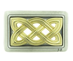Cross Knot Celtic Gold & Silver Plated Metal Belt Buckle