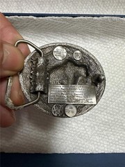 Bergamot Brass Works Grizzly Bear Belt Buckle Silver Color 1985 Made In USA