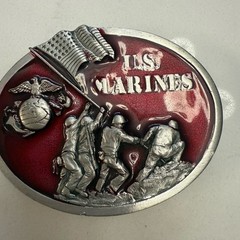 Vintage 1982 US Marines Belt Buckle Iwo Jima Bergamot Brass Works The Few The Pr