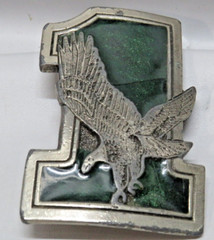 The Great American Buckle Company Belt Buckle Eagle Silver Toned Metal & Enamel