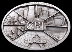 OB20142 *NOS* 2013 **CB&I + SHAW** ENERGY & POWER CONSTRUCTION PEWTER BUCKLE