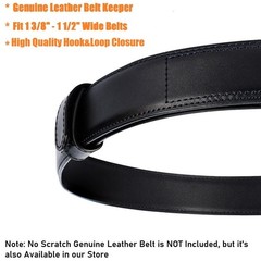 TACNEX Genuine Leather Belt Keeper 1 3/8&Prime; – 1 1/2&Prime; Wide Men&rsquo;s 1 pcs, Black