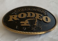 Case Excavator 1985 Rodeo Belt Buckle brass retro construction 1980&rsquo;s equipment