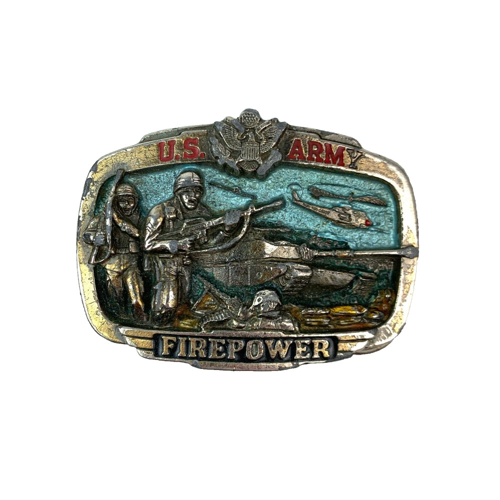 1981 US United States Army Firepower 3D Belt Buckle H1071