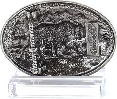 Nocona OVAL ANTIQUE SCROLL Grizzly Bear BUCKLE Belt Buckle 37045